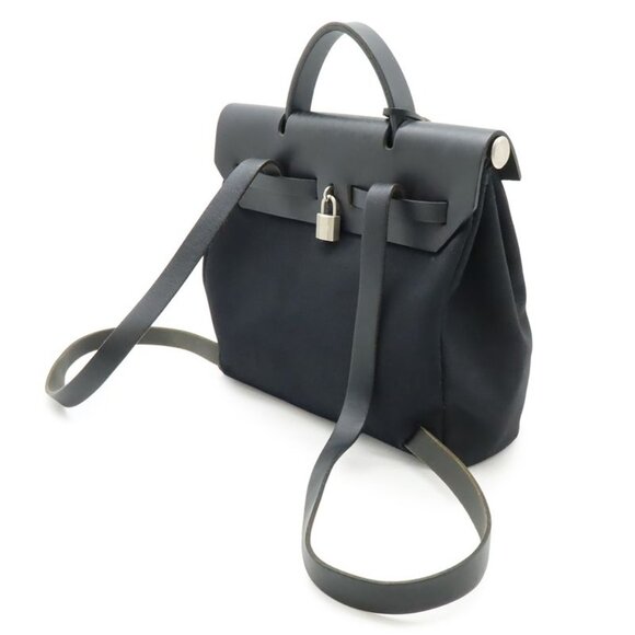 Hermes Herbag Her Bag A Dos PM Rucksack Sac Backpack 2-Way Handbag Toile main image 6